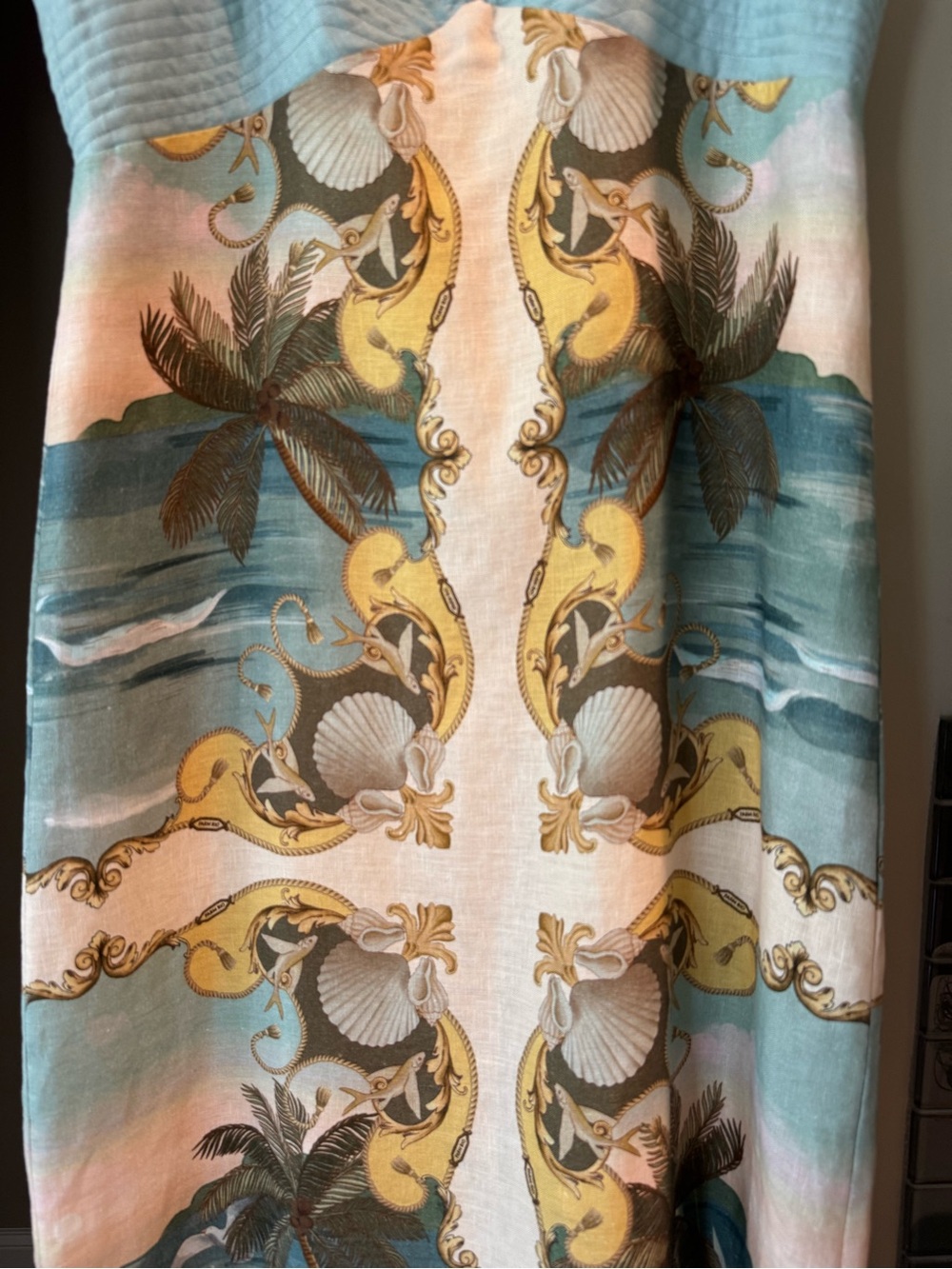 FARM Rio Seafoam and Yellow Coastal-Print Midi Dress - Picture 2 of 6